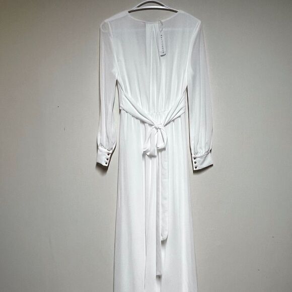 NWT Baltic Born White Chiffon Lydia Maxi Dress Sz XS - Picture 5 of 10